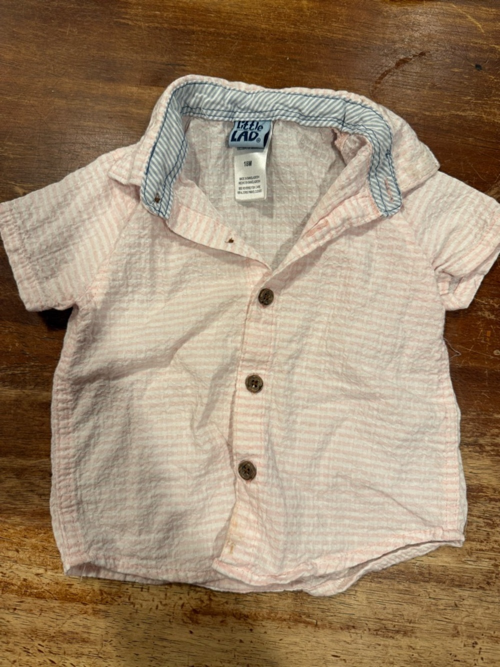 Pink Striped Button-Front Camp Shirt - Kids